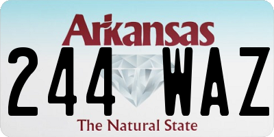 AR license plate 244WAZ