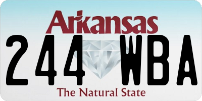 AR license plate 244WBA