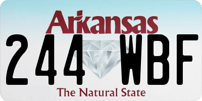 AR license plate 244WBF