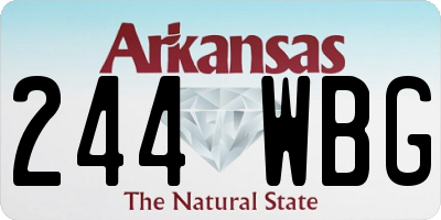AR license plate 244WBG