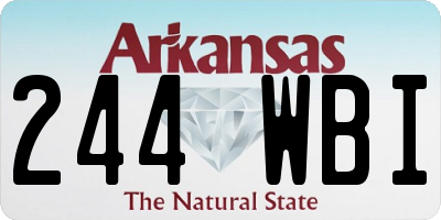 AR license plate 244WBI