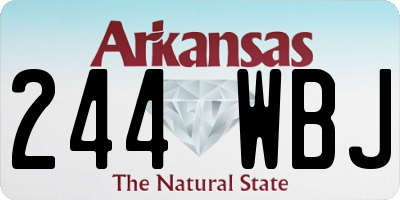AR license plate 244WBJ