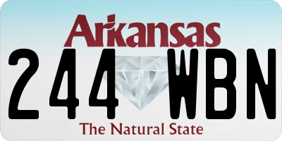 AR license plate 244WBN