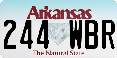 AR license plate 244WBR