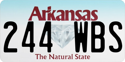 AR license plate 244WBS