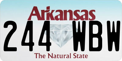 AR license plate 244WBW