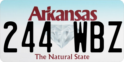 AR license plate 244WBZ