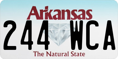 AR license plate 244WCA