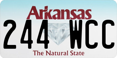 AR license plate 244WCC