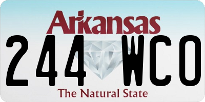 AR license plate 244WCO