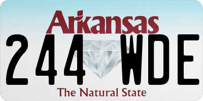 AR license plate 244WDE