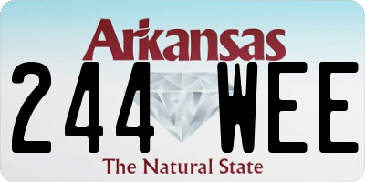 AR license plate 244WEE