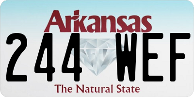 AR license plate 244WEF