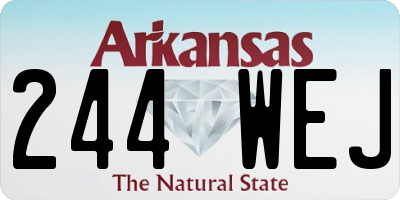 AR license plate 244WEJ