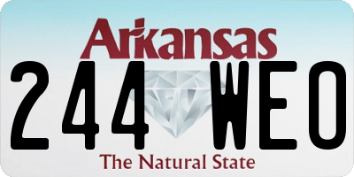 AR license plate 244WEO