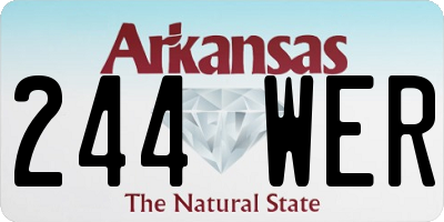 AR license plate 244WER