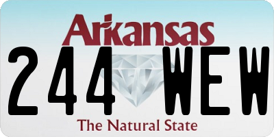 AR license plate 244WEW