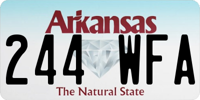 AR license plate 244WFA