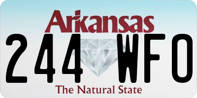 AR license plate 244WFO