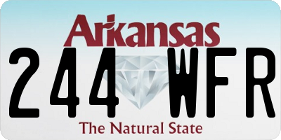 AR license plate 244WFR