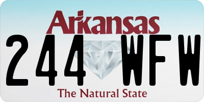 AR license plate 244WFW