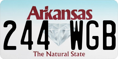 AR license plate 244WGB