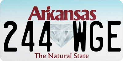 AR license plate 244WGE