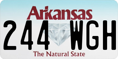 AR license plate 244WGH