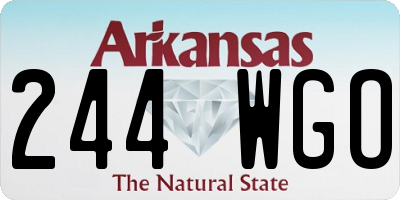 AR license plate 244WGO