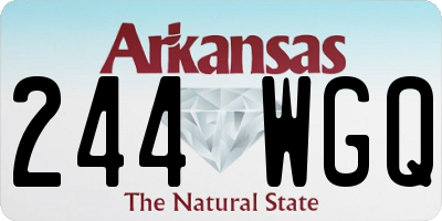 AR license plate 244WGQ