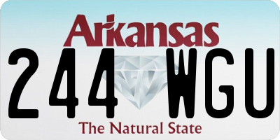 AR license plate 244WGU