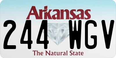 AR license plate 244WGV