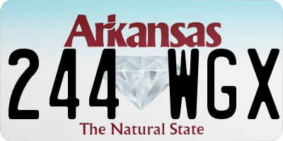 AR license plate 244WGX