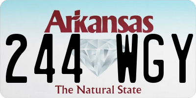 AR license plate 244WGY