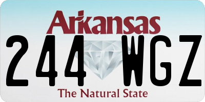 AR license plate 244WGZ