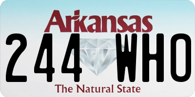 AR license plate 244WHO