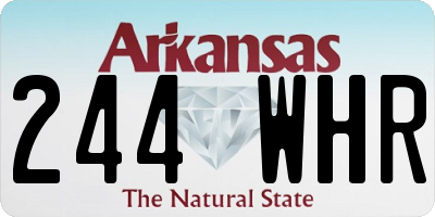 AR license plate 244WHR