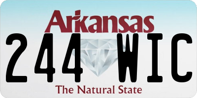 AR license plate 244WIC