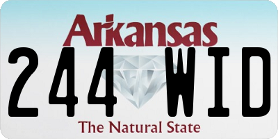 AR license plate 244WID