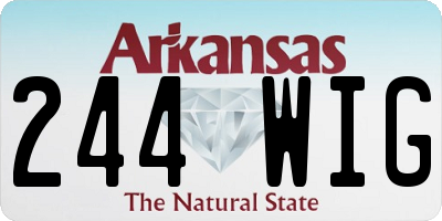 AR license plate 244WIG