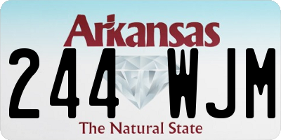 AR license plate 244WJM