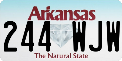AR license plate 244WJW