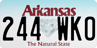 AR license plate 244WKO