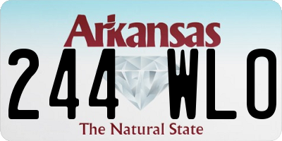 AR license plate 244WLO