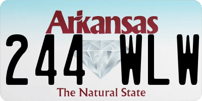 AR license plate 244WLW