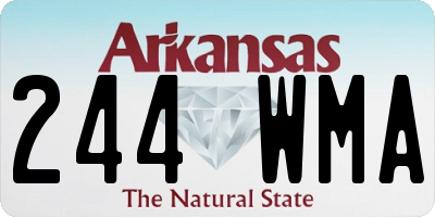 AR license plate 244WMA