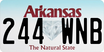 AR license plate 244WNB