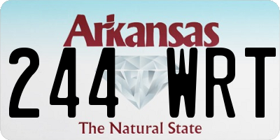 AR license plate 244WRT