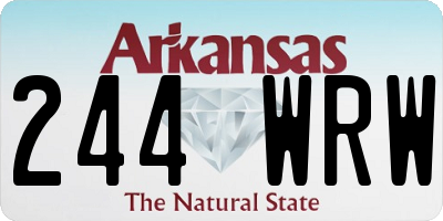 AR license plate 244WRW