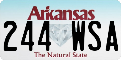 AR license plate 244WSA